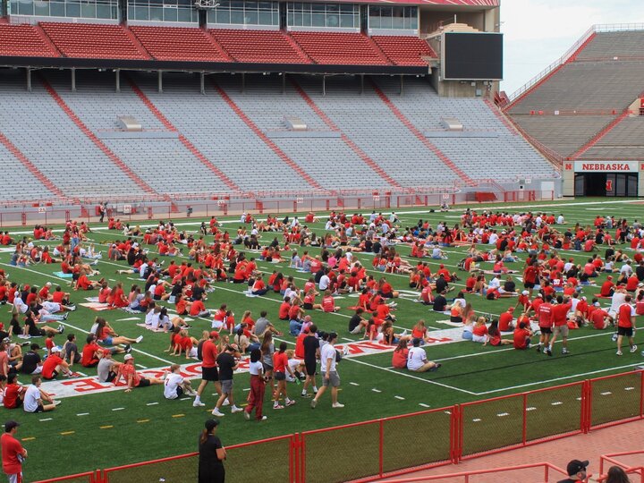Husker Football Watch Party inside Memorial Stadium